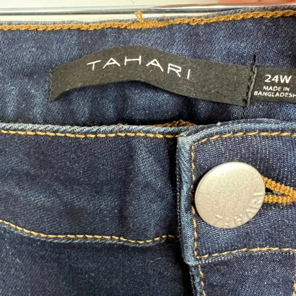 NWT Tahari Kelley Midrise Skinny Jeans Dark Wash Rayon Denim Mid Rise 24W 3X - Picture 3 of 6